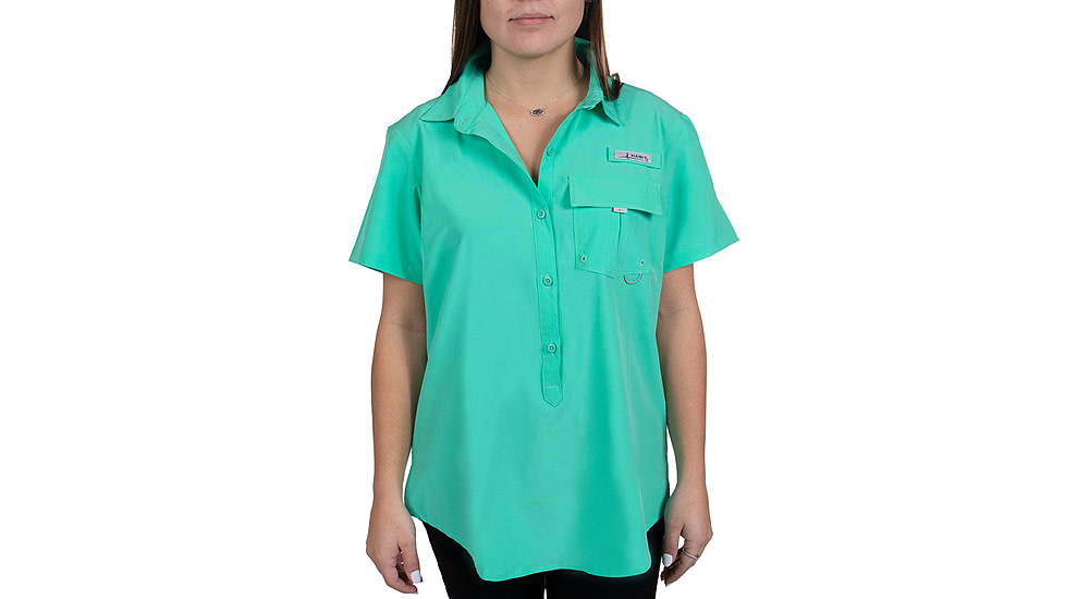 Habit Trapper Junction River Short Sleeve Shirt - Womens, Spearmint, Medium, TS10034-9C9-WM