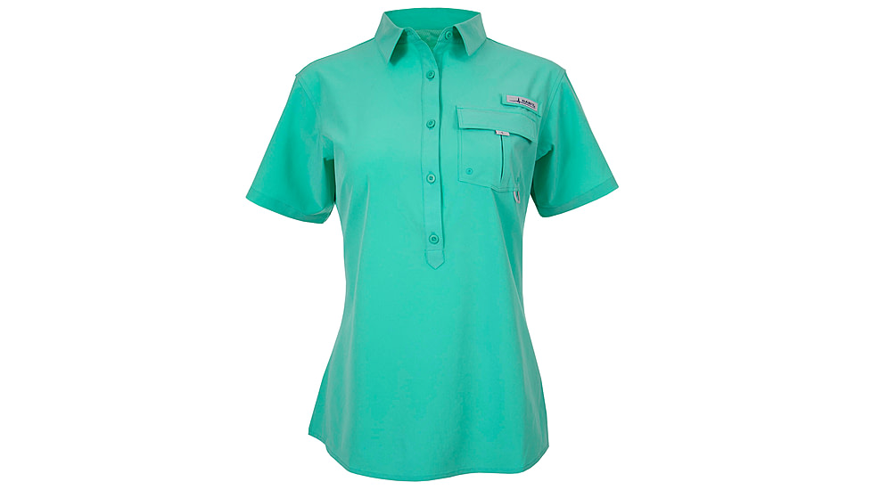 Habit Trapper Junction River Short Sleeve Shirt - Womens, Spearmint, Medium, TS10034-9C9-WM