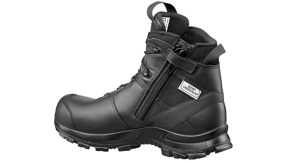 HAIX Black Eagle Safety 55 Mid, Side-Zip, Mens Boots, Black, 7 Extra Wide, 620012XW-7