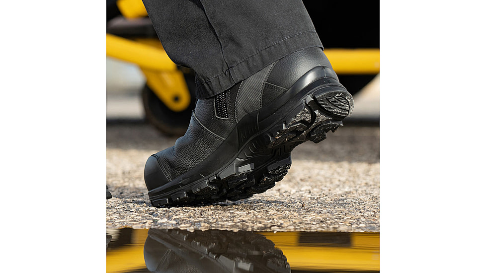 HAIX Black Eagle Safety 55 Mid, Side-Zip, Mens Boots, Black, 7 Extra Wide, 620012XW-7
