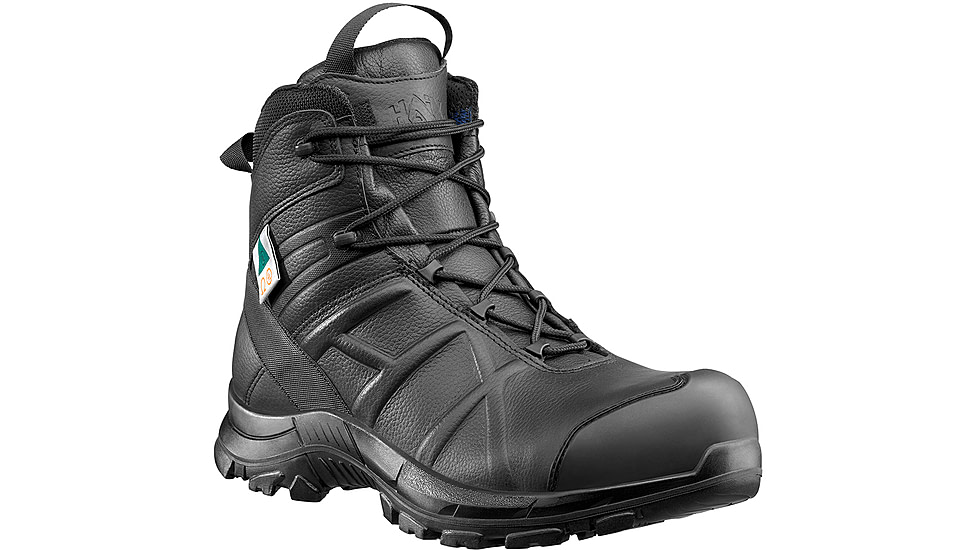 HAIX Black Eagle Safety 55 Mid, Side-Zip, Mens Boots, Black, 7 Extra Wide, 620012XW-7