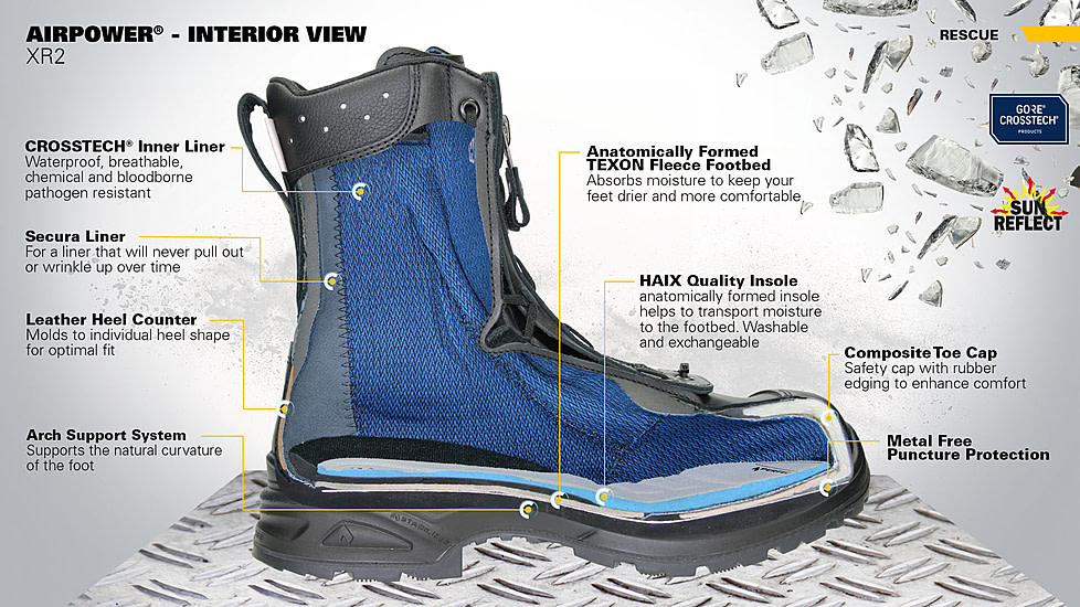 HAIX Mens EMS/Station Airpower XR2 Extra Wide Work Boots, Black, 10 605118XW-10