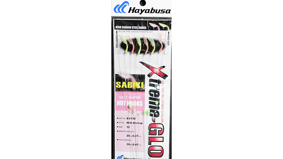 Hayabusa Xtremeglo Sw Sabiki Rig, Size 10, 6 Pack, EX100-10