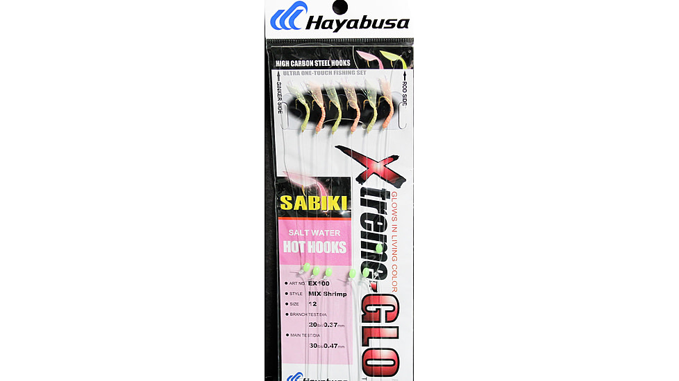 Hayabusa Xtremeglo Sw Sabiki Rig, Size 12, 6 Pack, EX100-12