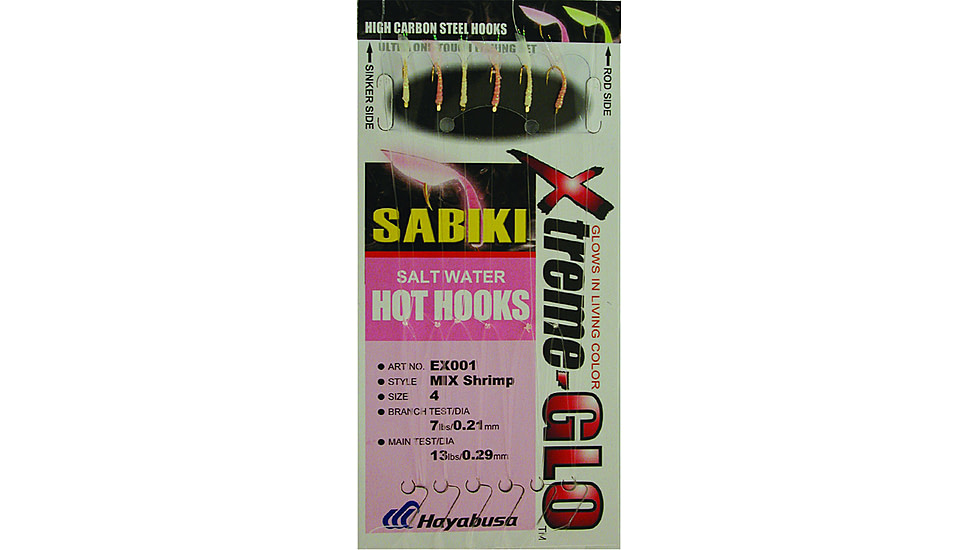 Hayabusa Xtremeglo Sw Sabiki Rig, Size 4, 6 Pack, EX0014