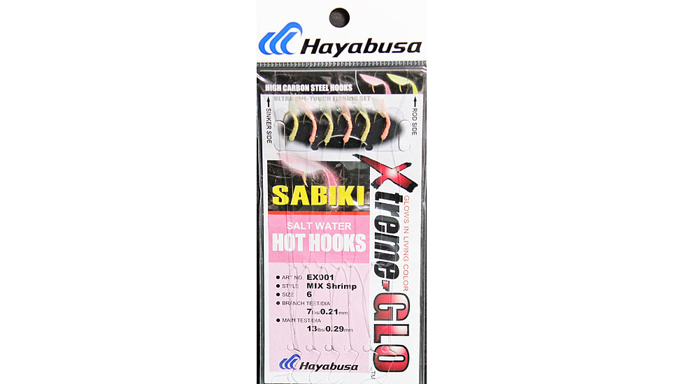 Hayabusa Xtremeglo Sw Sabiki Rig, Size 6, 6 Pack, EX0016