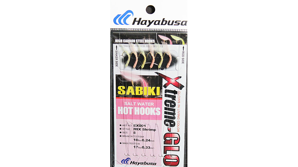 Hayabusa Xtremeglo Sw Sabiki Rig, Size 8, 6 Pack, EX0018