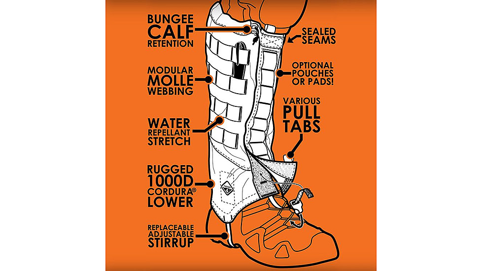 Hazard 4 Mandogator Boot Gaitors, 1 Pair - Mens, Coyote, Extra Large, APR-MGT-CYT-XL