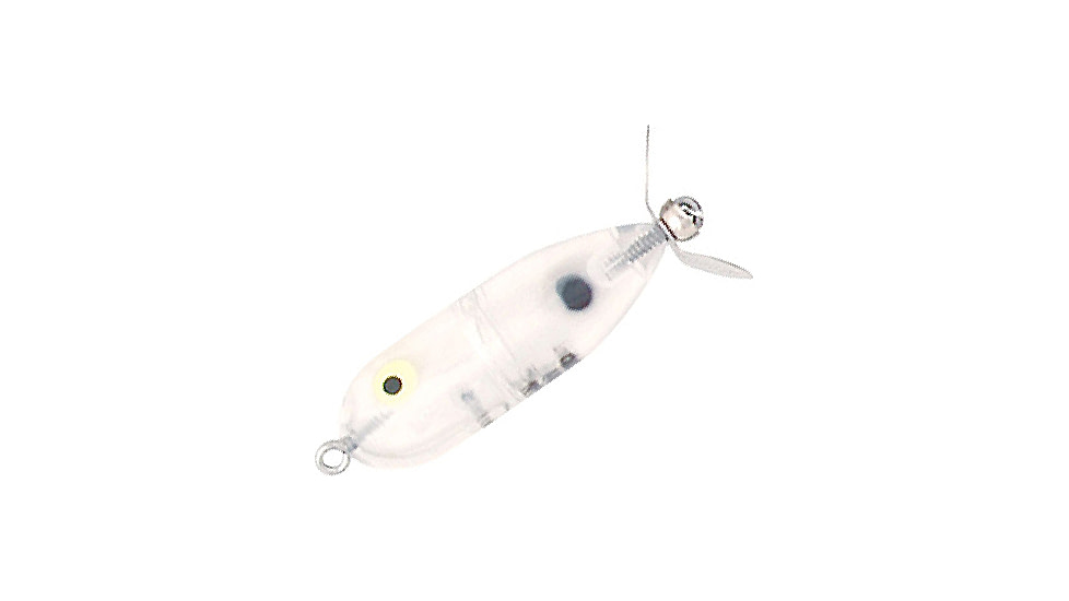 Heddon Baby Torpedo Topwater Prop Bait, 2 1/2in, 3/8 oz, Clear, X0361C