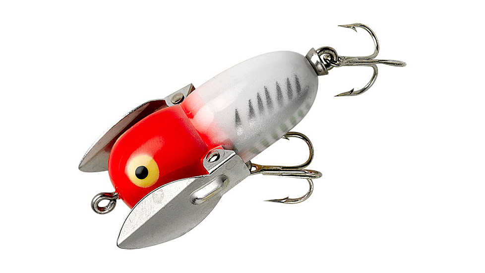 Heddon Crazy Crawler Topwater Fishing Lure, 1 3/4in, Red Shore Minnow, X9120XRW