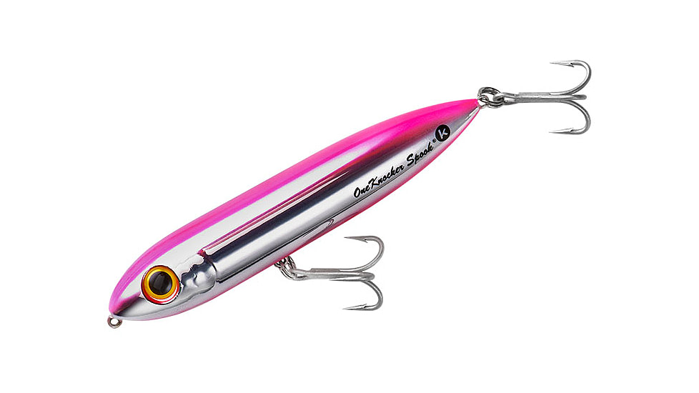 Heddon One Knocker Spook Topwater Bait, 4.5in, 3/4 oz, Chrome/Pink, XK9253455