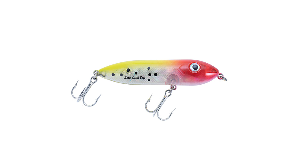 Heddon Super Spook Boyo Topwater Walking Bait, 3in, 3/8 oz, Bonafide Clown, X9235533