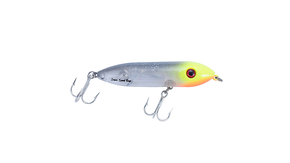 Heddon Super Spook Boyo Topwater Walking Bait, 3in, 3/8 oz, Peach Ring, X9235536