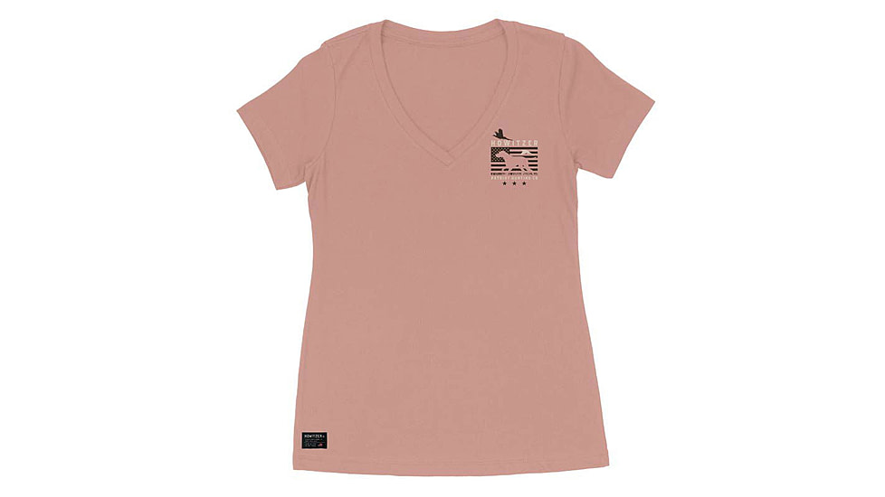 HOWITZER Best Friend S/S Vneck Tee - Womens, Desert Pink, Small, CVW7133-DEPK-S