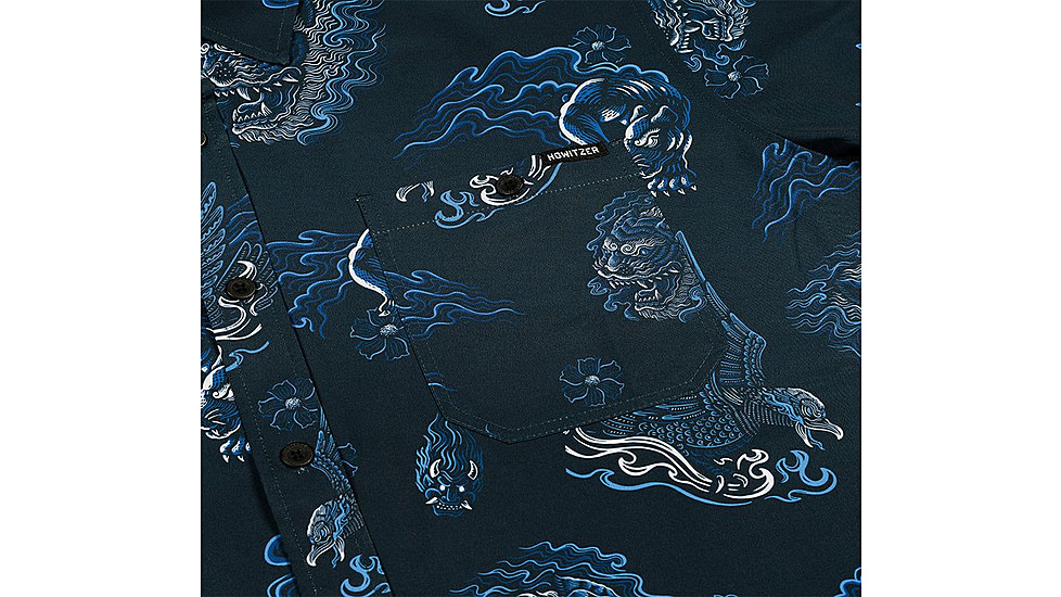 HOWITZER Le Tiger Blue S/S Woven Tee - Mens, Multi-Colored, Small, 371WV130-MULT-S