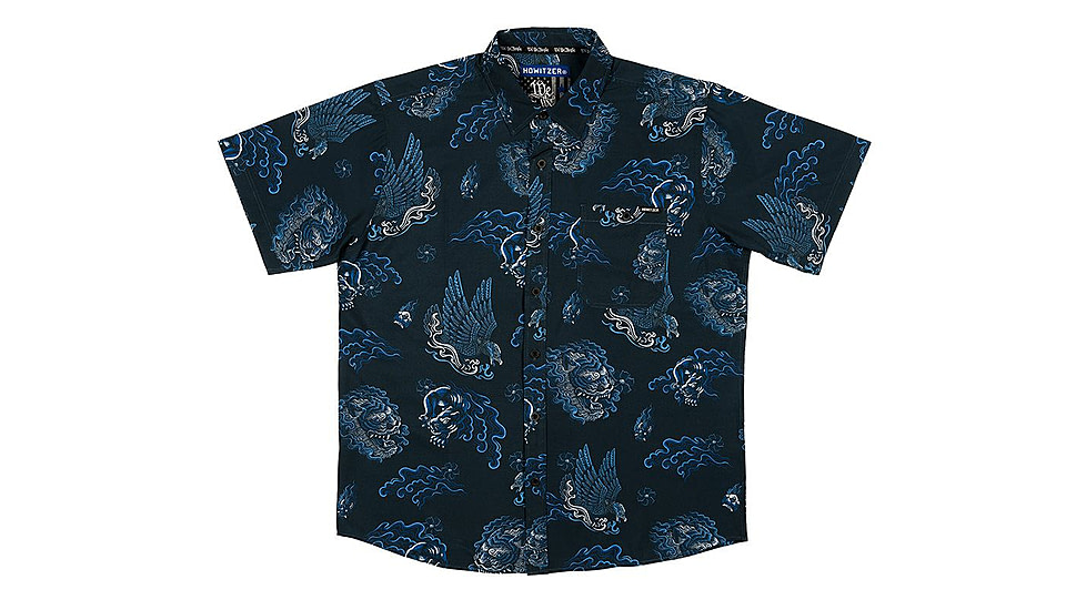 HOWITZER Le Tiger Blue S/S Woven Tee - Mens, Multi-Colored, Small, 371WV130-MULT-S