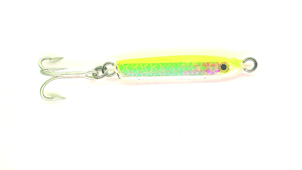 HR Tackle Painted Stingsilver Jig, 3/4 oz, Chartreuse Pearl Silverside, 1531CS