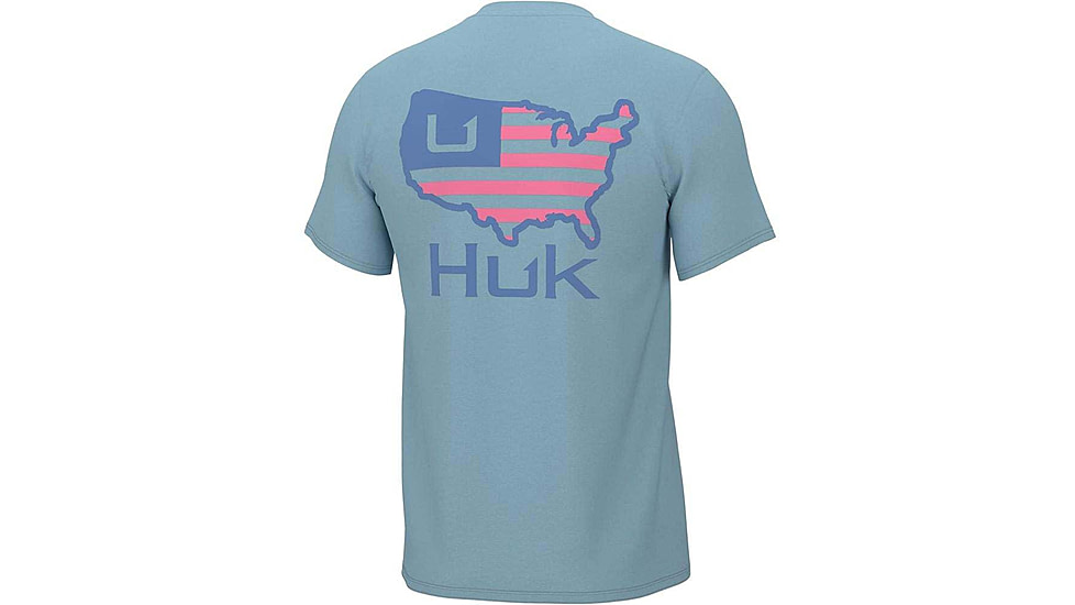 HUK Performance Fishing American Huk Tee - Men's, Crystal Blue, Medium, H1000399-497-M