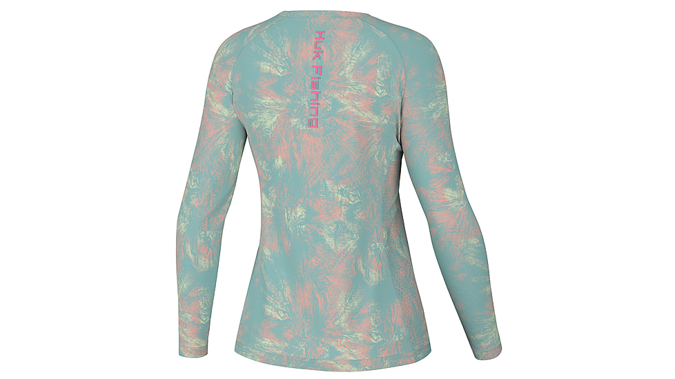 HUK Performance Fishing Aqua Dye Pursuit Crew Shirt - Womens, Marine Blue, XS, H6120173-372-XS