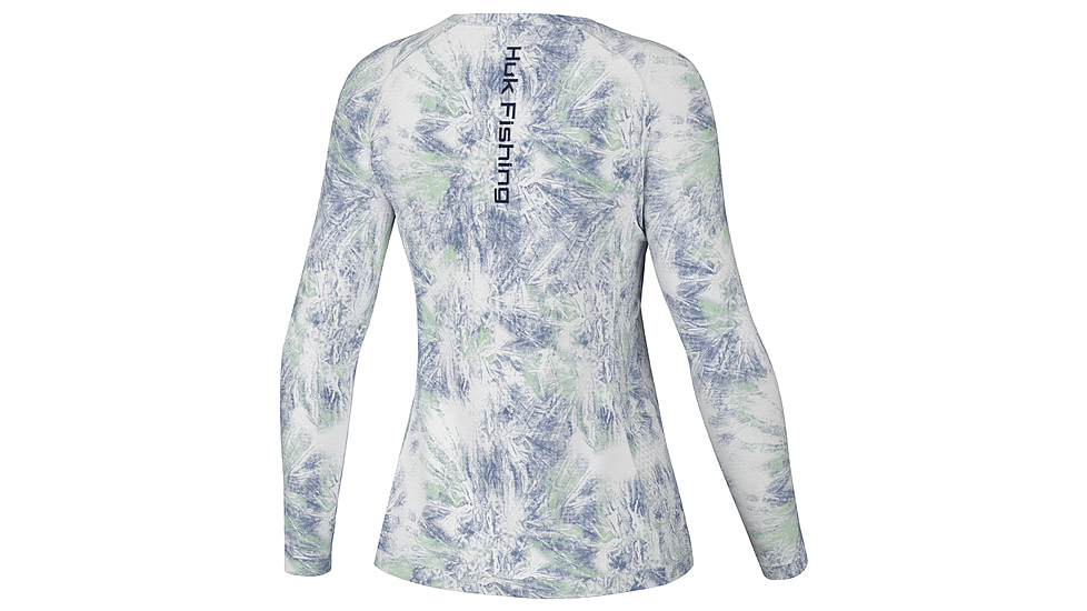 HUK Performance Fishing Aqua Dye Pursuit Crew Shirt - Womens, White, XS, H6120173-100-XS