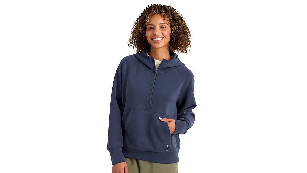 HUK Performance Fishing Bayside 1/2 Zip Hoodie - Womens, Naval Academy, Extra Small, H6130030-413-XS