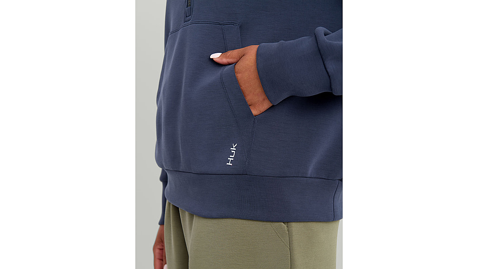 HUK Performance Fishing Bayside 1/2 Zip Hoodie - Womens, Naval Academy, Extra Small, H6130030-413-XS