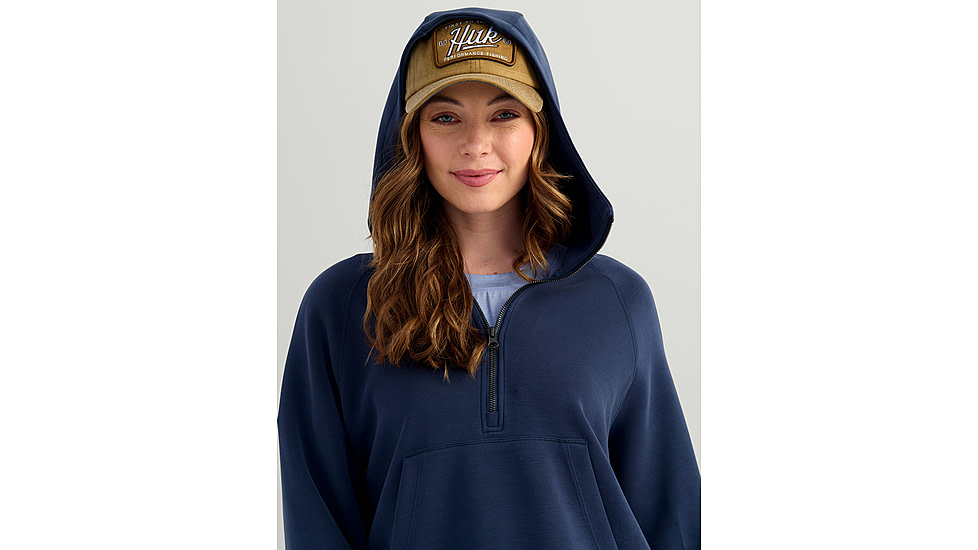 HUK Performance Fishing Bayside 1/2 Zip Hoodie - Womens, Naval Academy, Extra Small, H6130030-413-XS