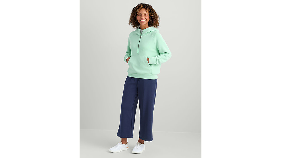 HUK Performance Fishing Bayside 1/2 Zip Hoodie - Womens, Seafoam Mist, Large, H6130030-366-L