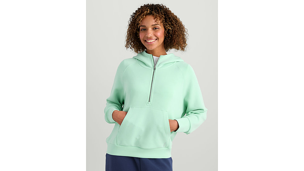 HUK Performance Fishing Bayside 1/2 Zip Hoodie - Womens, Seafoam Mist, Large, H6130030-366-L