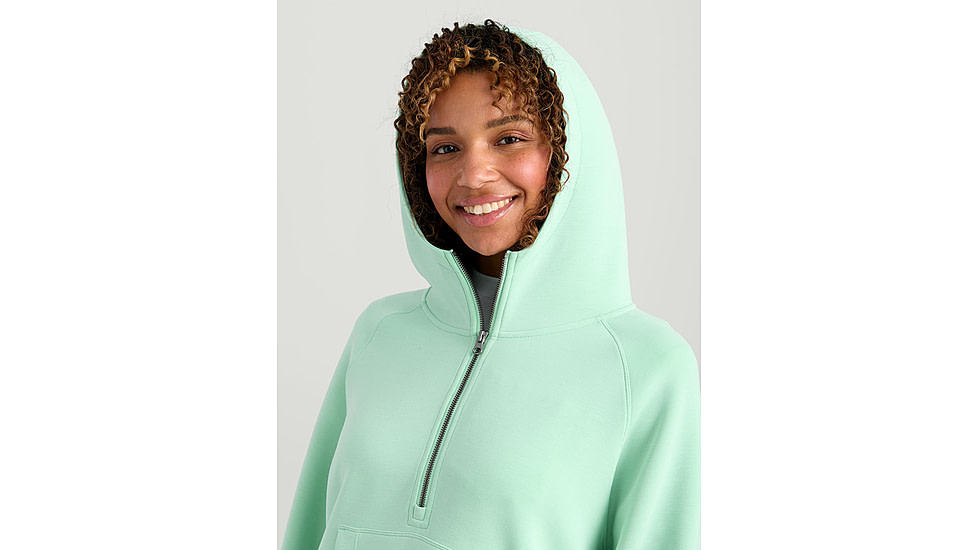 HUK Performance Fishing Bayside 1/2 Zip Hoodie - Womens, Seafoam Mist, Large, H6130030-366-L