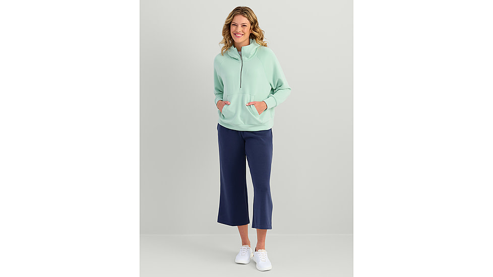 HUK Performance Fishing Bayside 1/2 Zip Hoodie - Womens, Seafoam Mist, Large, H6130030-366-L