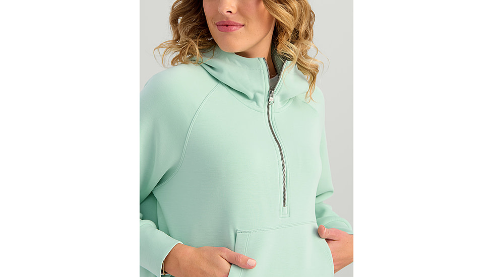 HUK Performance Fishing Bayside 1/2 Zip Hoodie - Womens, Seafoam Mist, Large, H6130030-366-L