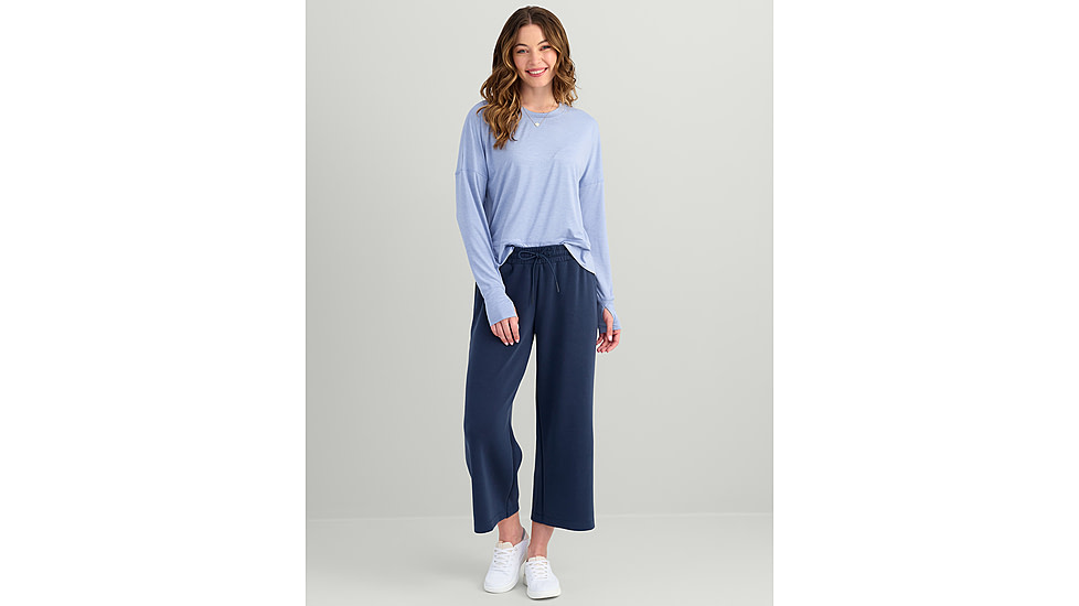 HUK Performance Fishing Bayside Wide Leg Crop - Womens, Naval Academy, Large, H6200090-413-L