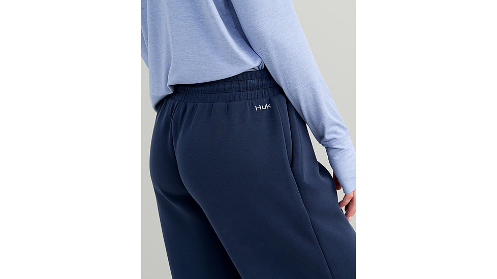 HUK Performance Fishing Bayside Wide Leg Crop - Womens, Naval Academy, Large, H6200090-413-L