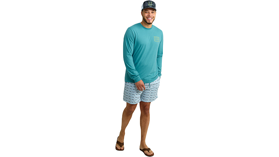 HUK Performance Fishing Graphic Long Sleeve Tee - Mens, Storm Blue, Extra Large, H1000533-394-XL