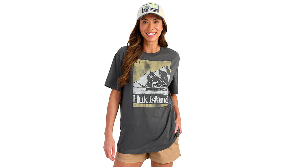 HUK Performance Fishing Huk Island T-Shirt - Womens, Short Sleeve, Volcanic Ash, Medium, H6100104-013-M