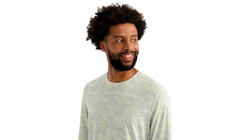 HUK Performance Fishing Drift Printed Long Sleeve Crew - Mens