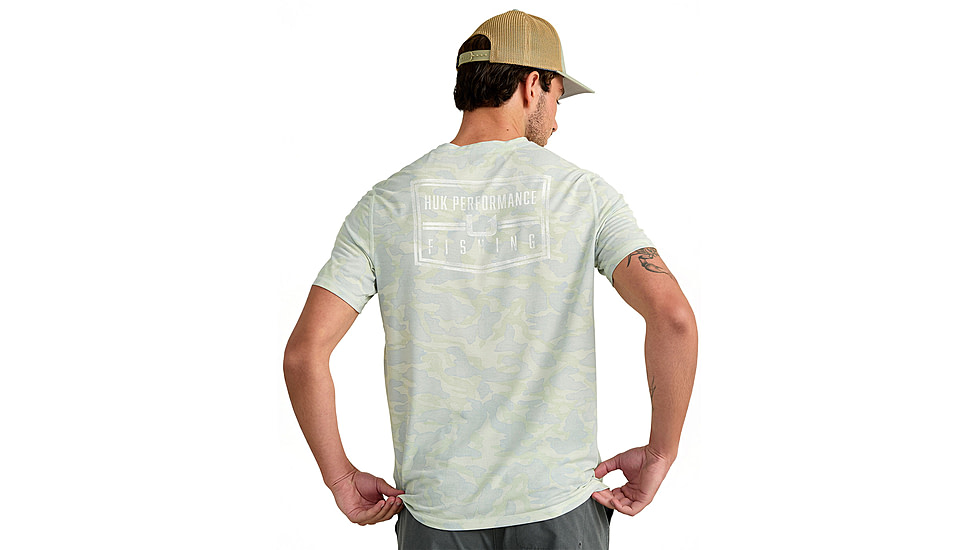 HUK Performance Fishing Drift Printed Short Sleeve Crew - Mens
