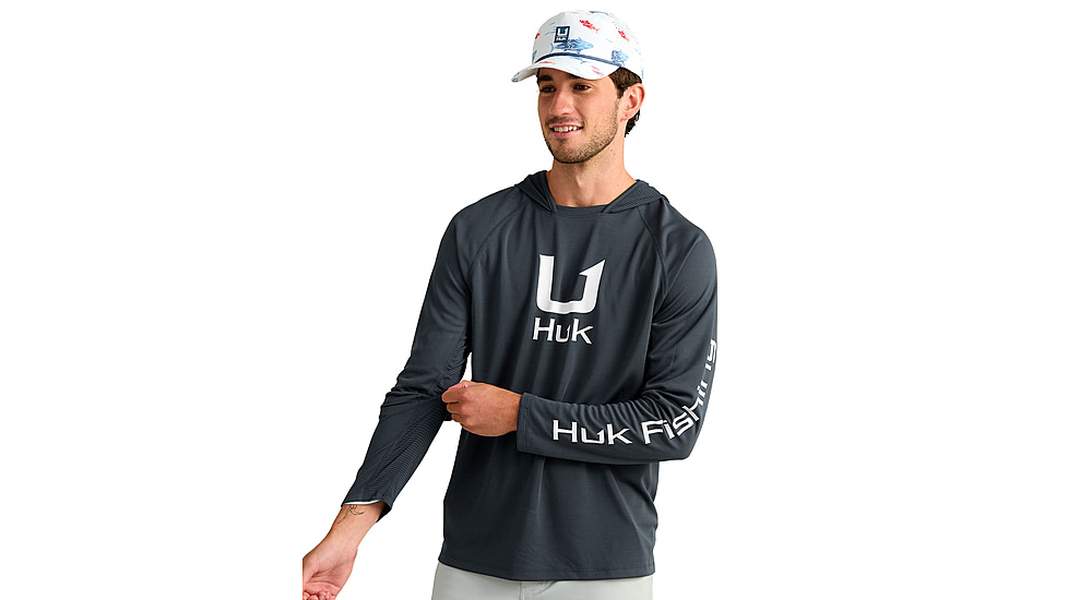 HUK Performance Fishing Icon Long Sleeve Hoodie - Mens