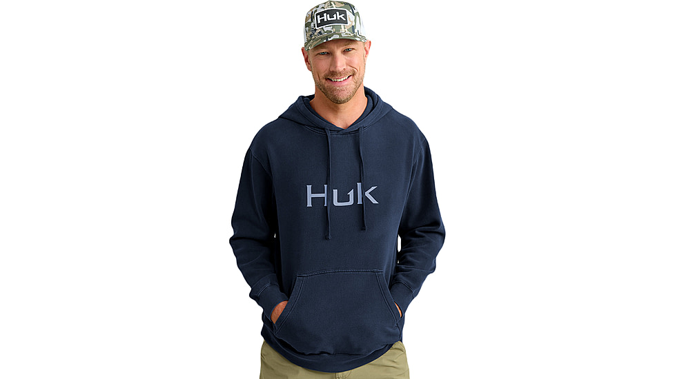 HUK Performance Fishing HukD Up Logo Hoodie - Mens, Naval Academy, Small, H1300094-413-S