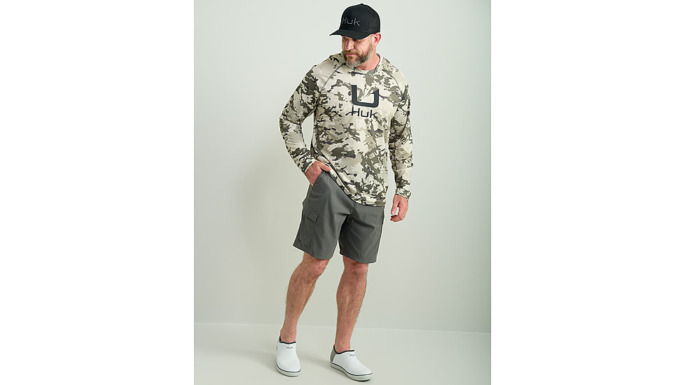 HUK Performance Fishing Icon Kc Printed Hoodie, Moss2, 2XL, H1200585-317-XXL