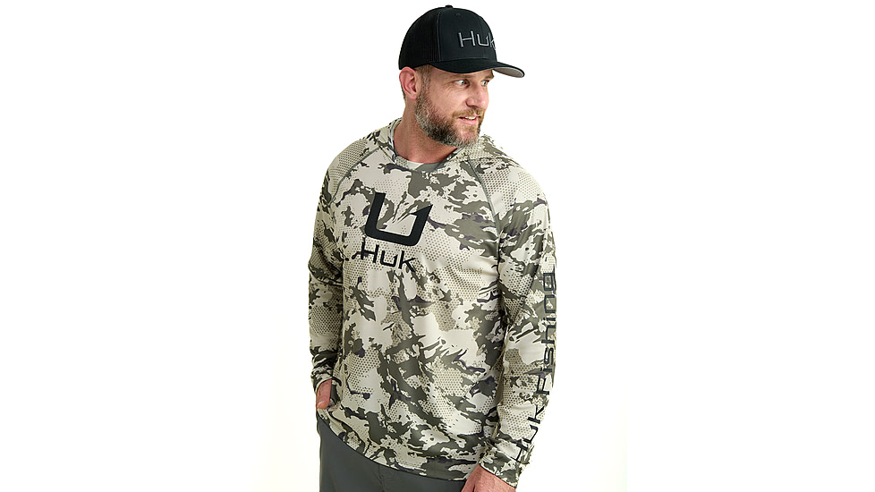 HUK Performance Fishing Icon Kc Printed Hoodie, Moss2, 2XL, H1200585-317-XXL