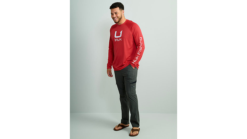 HUK Performance Fishing Icon Long Sleve Crew - Mens, Channel Marker, Extra Large, H1200573-624-XL