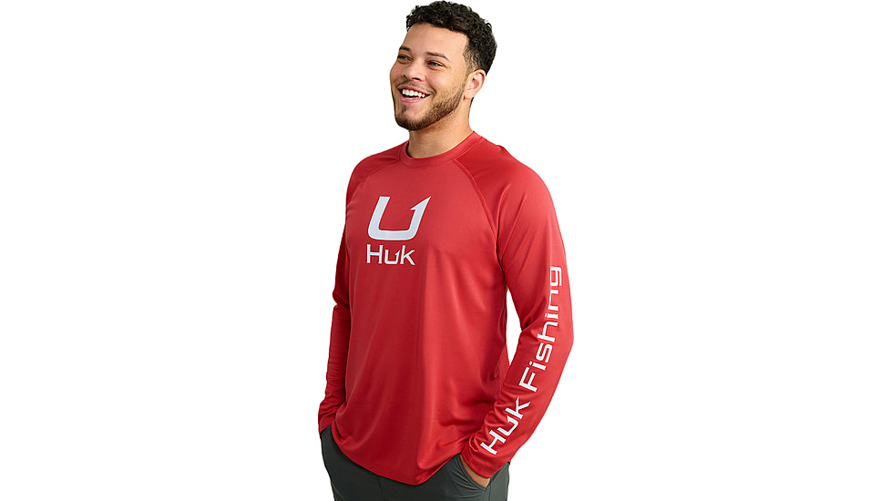 HUK Performance Fishing Icon Long Sleve Crew - Mens, Channel Marker, Extra Large, H1200573-624-XL