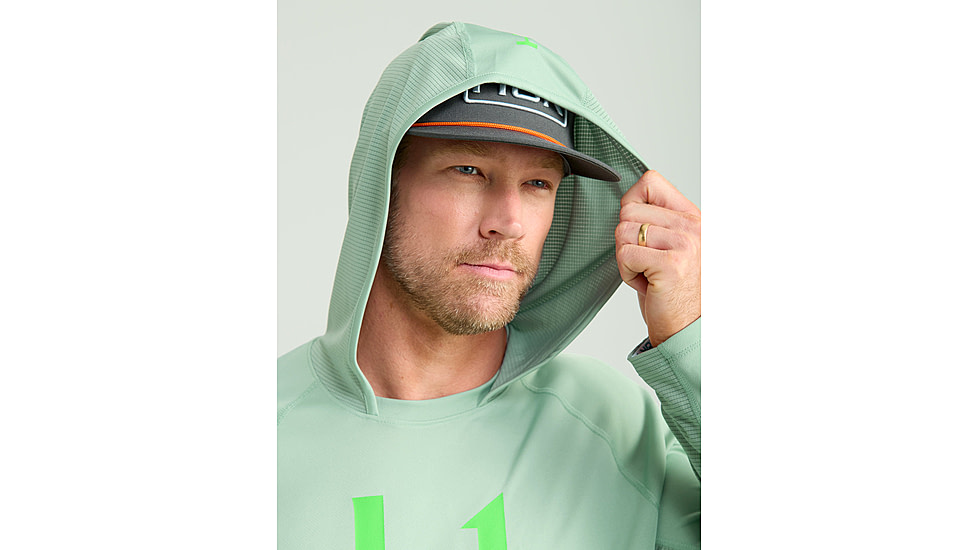 HUK Performance Fishing Icon Performance Hoodie - Mens, Fog Green, Extra Large, H1200574-315-XL