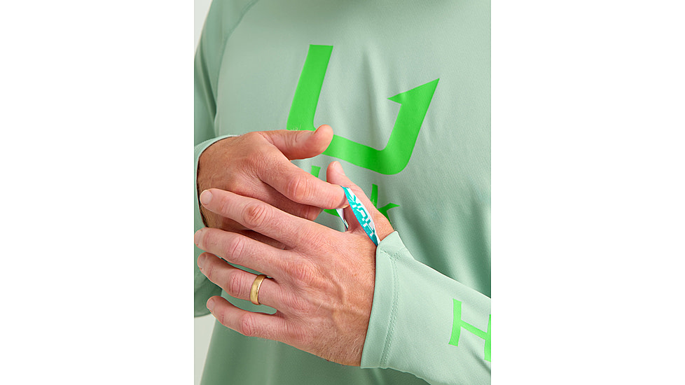 HUK Performance Fishing Icon Performance Hoodie - Mens, Fog Green, Extra Large, H1200574-315-XL