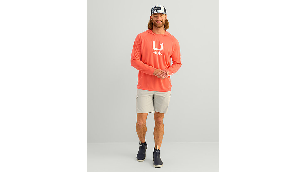 HUK Performance Fishing Icon Performance Hoodie - Mens, Fresh Salmon, 2XL, H1200574-821-XXL