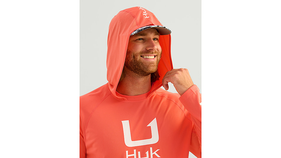 HUK Performance Fishing Icon Performance Hoodie - Mens, Fresh Salmon, 2XL, H1200574-821-XXL