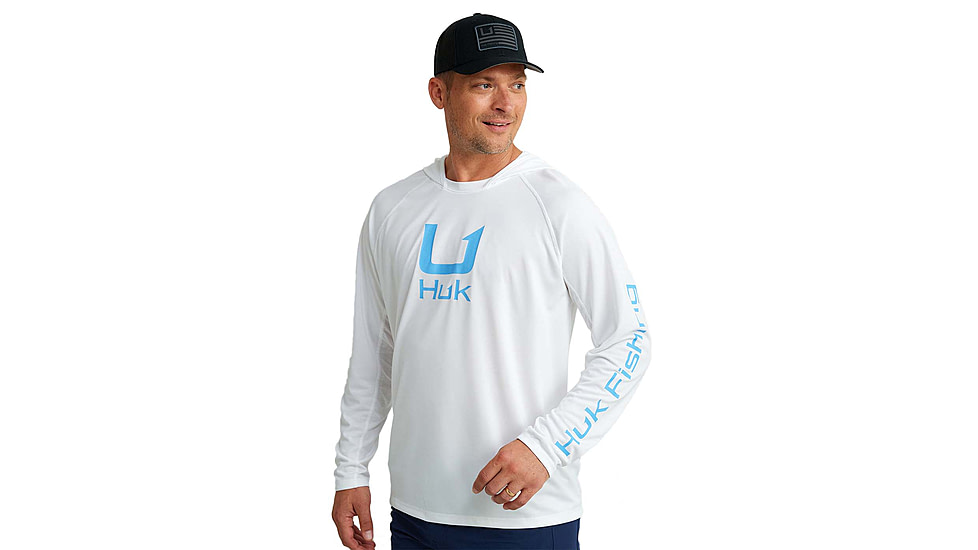 HUK Performance Fishing Icon Performance Hoodie - Mens, White, Large, H1200574-100-L