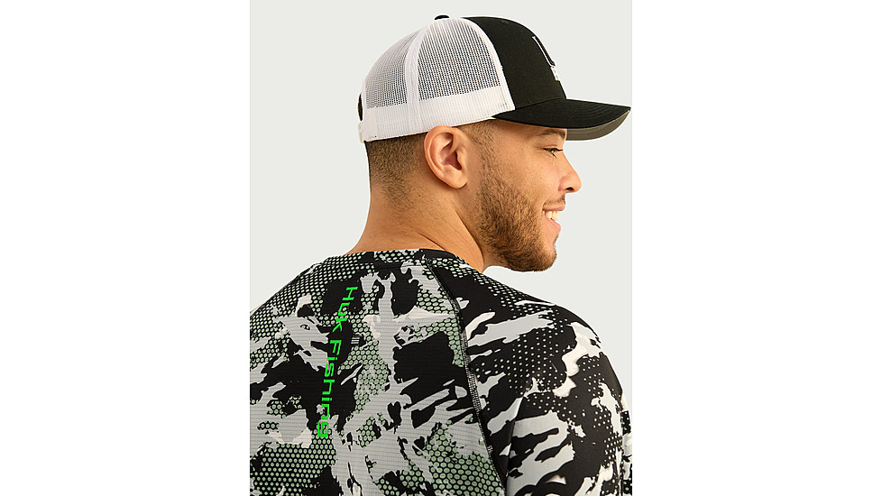 HUK Performance Fishing KC Print Icon Performance Hoodie - Mens, Black, Medium, H1200586-001-M